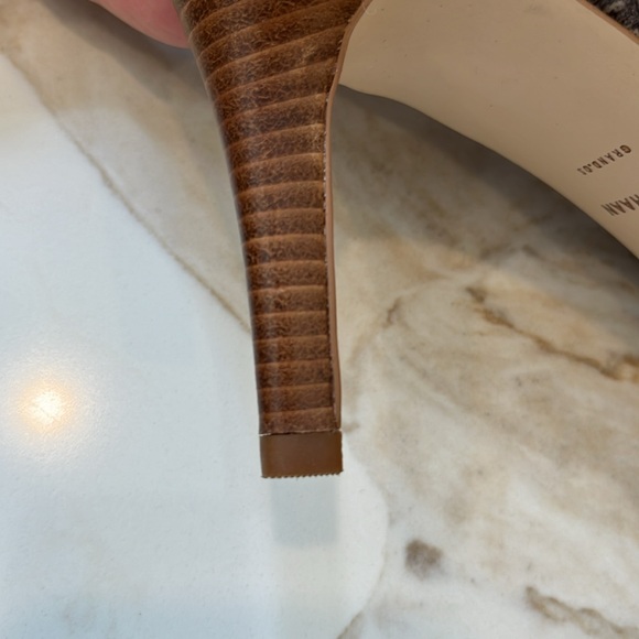 NWOT Cole Haan grey and black reptile print stacked 3.5” heel pumps - Picture 8 of 10